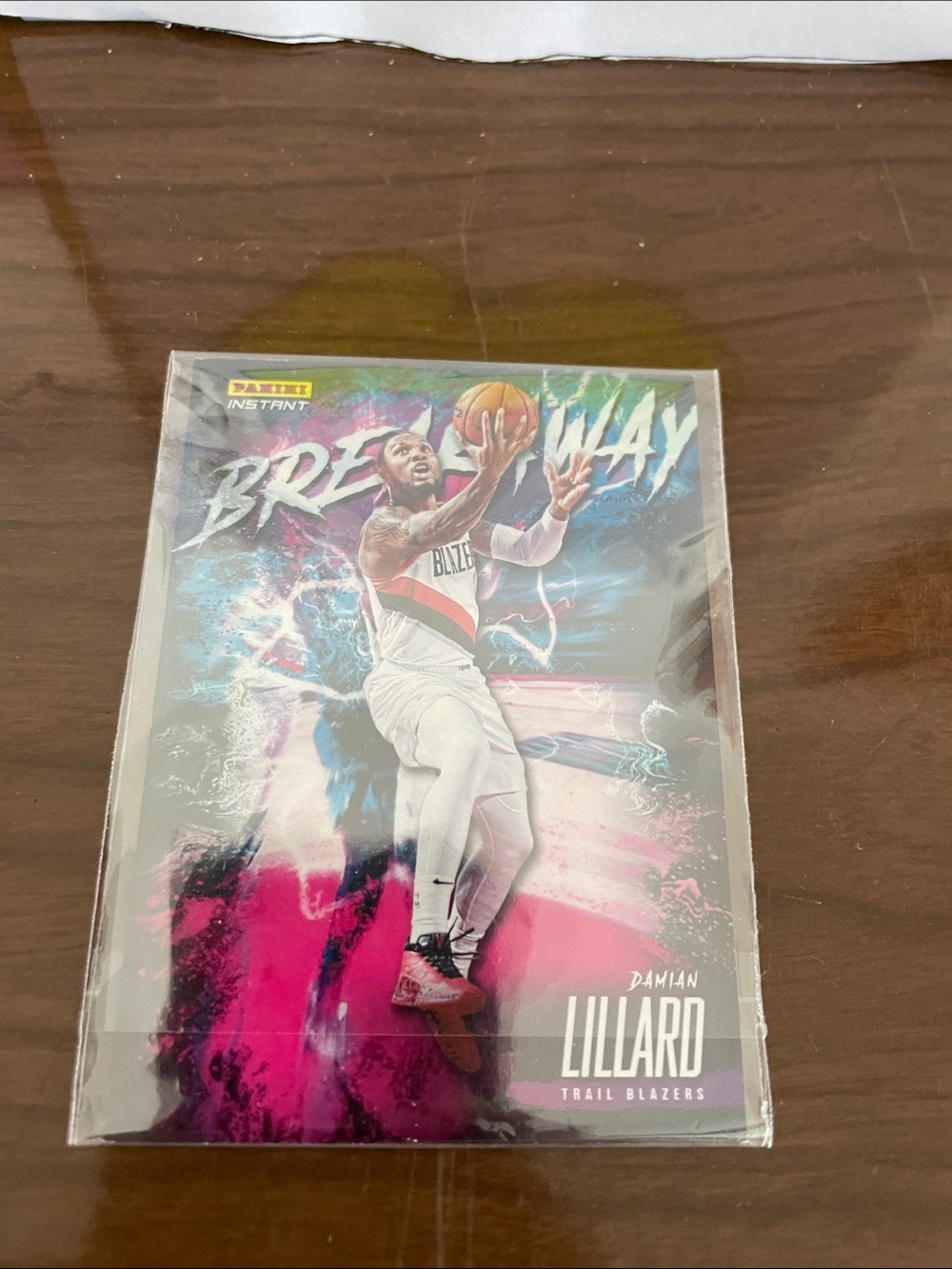 Panini Damian Lillard Pink White Basketball Card